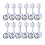 mirrea 12 Pack LED Track Lighting Heads Compatible with Single Circuit H Type Rail Ceiling Spotlight for Accent Task Wall Art Exhibition Lighting 6.5W White Painted (4000K Neutral White)