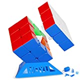 Moyu RS3M 2020, Magnetic Speed Cube Adjustable Elasticity for Smoothly Turning, Speed Cube 3x3 Sticker-Less Shade, Puzzles Toys Suitable for Kids and Beginners(Standard)