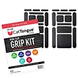 Non-Abrasive Grip Kit by CatTongue Grips, 26 pcs  Waterproof Non-Slip Grip Tape Kit for Indoor & Outdoor Use - Thousands of Grippy Uses: Furniture, Bathtubs, Frames, Controllers and More! (Black)