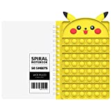Pop Notebook, Push bubble Spiral Notebooks Fidget Toys, Cute Composition Notebooks, College Ruled Notebooks, Protable for School Office Gifts (A5-Pikachu)