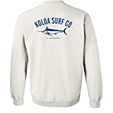 Koloa Surf Hawaiian Blue Marlin Logo Crewneck Sweatshirt - L-White/c