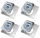 Recessed D-Ring 6,000 lb. Cap. Tiedown w/ Backing Plate - 4 pack