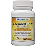 Sublingual Vitamin B12 (1000 mcg), B6 (5mg), Folic Acid(400 mcg) & Biotin (25mcg) - Formulated with Methylcobalamin Vitamin B-12 (100 Tablets)