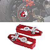 URLWALL Chain Axle Adjuster Kit, CNC Billet Aluminum Chain Adjuster Tensioner, Motorcycle Chain Adjusting Tool Axle Swingarm Spool for HONDA GROM 2014-2020 (Red)