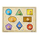 Melissa & Doug Deluxe Jumbo Knob Wooden Puzzle - Geometric Shapes (8 pcs)