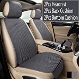 hikeaglauto Car Seat Covers Cushion Pad for Auto Supplies Universal Anti-Slip, Prevent Leather Seats from Burning in Summer & Jeans Fading(Gray 2 Front Seat)