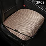 Auto Newer Breathable Universal Four Seasons Car Seat Covers, Luxury Car Seat CushionProtectors for Front Seat Bottoms,Compatible with 95% Vehicles Fit for Cars Truck SUV or Vans(Beige,2PCS)