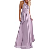 Women's Transformer Infinity Long Evening Maxi Dress Deep V-Neck Multi-Way Wrap Convertible Halter Wedding Bridesmaid Formal Party Floor Length Gown Cocktail Dress High Elasticity Light Purple