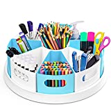 MeCids 360Rotating Desk Organizers Homeschool Office Organization and Storage Art Supplies Organizers 12" Lazy Susan Style Caddy with Removable Bins, for Home Offices, School Supplies Classroom Use