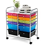 Giantex 12 Drawer Rolling Storage Cart Tools Scrapbook Paper Office School Organizer (Multi-Color)