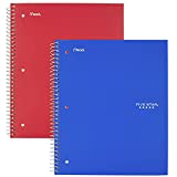 Five Star Spiral Notebooks, 1 Subject, Wide Ruled Paper, 100 Sheets, 10-1/2" x 8", Blue, Red, 2 Pack (38220)