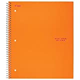 Five Star Spiral Notebook, 1 Subject, Wide Ruled Paper, 100 Sheets, 10-1/2" x 8", Orange (38734)