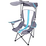 Kelsyus 6061690 Original Foldable Canopy Chair for Camping, Tailgates, and Outdoor Events, 37" x 24" x 58", Grey/Light Blue
