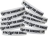 in The Fight for Someone I Love Lung Cancer, Mesothelioma, Bone Cancer, Lung Disease Wristband Bracelet 10-Pack (Pearl / White)