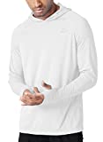 Willit Men's UPF 50+ Sun Protection Hoodie Shirt Long Sleeve SPF Fishing Outdoor UV Shirt Hiking Lightweight White XL