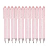 RIANCY 12 Pack Cute Gel Ink Pens | Retractable Pretty Premium Ballpoint Journaling Pen 0.5mm Pink Fine Point Black Ink Pens for Women Girls Teachers Office School Art Supplies