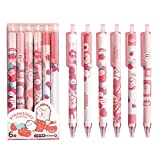 6 Pcs Gel Ink Pens Cartoon Pink Dinosaur Pens Cute Pen 0.5mm Ballpoint Pen Office School Pen Women Girl Boy Pen (Pink)