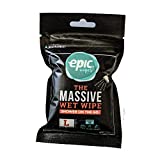 Epic Wipes, 20-pack large wet wipes, biodegradable residue-free shower substitute, big on-the-go bamboo body wipes