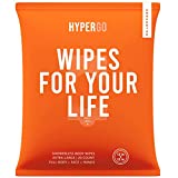 HyperGo Rinse-Free Hypoallergenic Biodegradable Bathing Wipes - All Natural Refreshing Wipe for Post Workout, Camping and Travel- Large, 1 Pack, Unscented