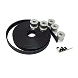 BEMONOC 5Meters 3M Open Ended Timing Belt Width 15mm for Laser Engraving CNC Machines & 5pcs 24 Teeth HTD 3M Timing Pulley Bore 6mm 8mm 10mm 12mm 14mm