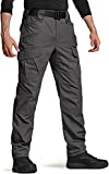 CQR Men's Tactical Pants, Water Resistant Ripstop Cargo Pants, Lightweight EDC Hiking Work Pants, Outdoor Apparel, Duratex Ripstop Mag Pocket Charcoal, 34W x 30L