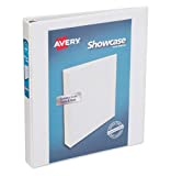 Avery Economy Showcase View Binder with 1 Inch Round Ring, White, 1 Binder (19601)