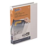 Stride QuickFit Angle D-Ring View Binders, 225-Sheet Capacity, 1" Rings, 50% Recycled, White
