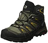 Salomon mens X Ultra 3 Wide Mid Gtx Hiking, Castor Gray/Black/Green Sulphur, 11.5 US