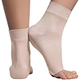 Ankle Compression Sleeve - 20-30mmhg Open Toe ompression Socks for Swelling, Plantar Fasciitis, Sprain, Neuropathy - Nano Brace for Women and Men