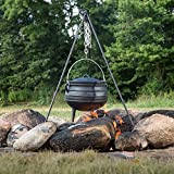 Lehman's Campfire Cooking Kettle Pot - Cast Iron Potje Dutch Oven with 3 Legs and Lid, 16 inch, 9 gallon