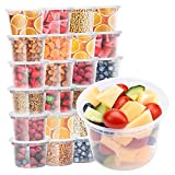 Glotoch 48 Pack 16 oz. (2 Cups) Plastic Food and Drink Storage Containers Set with Lids - Microwave, Freezer & Dishwasher Safe Eco-Friendly, BPA-Free, Reusable & Stackable