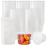 Lawei 70 Pack Plastic Deli Food Containers with Lids - 16 Oz Food Storage Containers Freezer Deli Cups for Soup, Party Supplies, Meal Prep and Portion Control