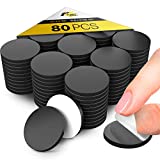 Magnetic Dots - 80 Self Adhesive Magnet Dots (0.8" x 0.8") - Peel & Stick Magnetic Circles - Flexible Sticky Magnets - Sheets is Alternative to Magnetic Squares, Stickers, Strip and Tape