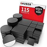 GAUDER Magnetic Squares and Dots | Flexible Sticky Magnets | Magnetic Stickers