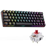 DIERYA DK63 60% Percent Keyboard, Dedicated Arrow Keys, Wired Wireless Keyboard, RGB Bluetooth Keyboard Full Keys Programmable, Mechanical Gaming Keyboard 60 Percent, Easy to Carry(Red Switches)