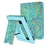 Fintie Stand Case for 6.8" Kindle Paperwhite (11th Generation-2021) and Kindle Paperwhite Signature Edition - Premium PU Leather Sleeve Cover with Card Slot and Hand Strap, Shades of Blue