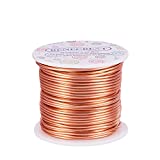 BENECREAT 12 Gauge 100FT Aluminum Wire Anodized Jewelry Craft Making Beading Floral Colored Aluminum Craft Wire for Jewelry Craft Easter Egg Holder Making - Copper