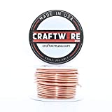 Craftwire USA Solid Bare Copper Wire Round, Bright, Dead Soft, 28 Feet, 5OZ 14 Gauge (Choose 10 to 30 ga.)