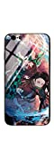Blacklove Case for Apple iPhone, Demon Slayer: Kimetsu no Yaiba Kamado Tanjirou 9H Tempered Glass Back Cover with TPU Frame Protective Case (iPhone 6/6s)
