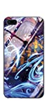 Blacklove Case for Apple iPhone, Demon Slayer: Kimetsu no Yaiba Tomioka Giyuu 9H Tempered Glass Back Cover with TPU Frame Protective Case (iPhone 7P/8P)