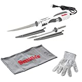 Smith's Lawaia Electric Fillet Knife 51233-2 Removable 8 Serrated Stainless Steel Blades w/Sheath - Fillet Glove & Mesh Storage Bag - Fishing, Outdoor, Hunting Electric Knife - 6 ft Power Cord