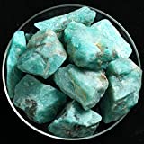 Zenkeeper 1Lb Amazonite Crystal Stone Natural Raw Stones & Fountain Rocks for Tumbling, Cabbing, Polishing, Wire Wrapping, Wicca & Reiki Crystal Healing