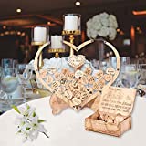 5665 Guest Book Alternative, Drop Top Frame Guest Sign BookWedding Gift for Wedding, Birthday, Anniversary with Wooden Hearts (Flower)