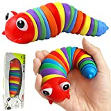 Douluo Continent Cute Caterpillar Fidget Slug Toy 3D Printed Articulated Fidget Slug Toy, Anxiety Relief Fidget Slug Toy, Gift for Kids, Adults, Party, Birthday7.8'' (Red)