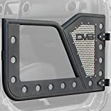 DV8 Offroad | Rock Doors with Perforated Aluminum Mesh Inserts | Compatible with 2018+ Jeep Wrangler JL | Customizable | Front Doors Only | Black Finish