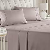 King Size Sheet Set - Breathable & Cooling - Hotel Luxury Bed Sheets - Extra Soft - Deep Pockets - Easy Fit - 4 Piece Set - Wrinkle Free - Comfy  Thistle Purple Bed Sheets - Kings Sheets  4 PC