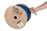 trueCABLE Cat6 Plenum Shielded (CMP), 1000ft, Blue, 23AWG Solid Bare Copper, 550MHz, PoE++ (4PPoE), ETL Listed, Overall Foil Shield (FTP), Bulk Ethernet Cable