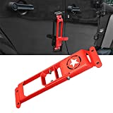 OPP ULITE Doorstep Hinge Folding Ladder Foot Pegs No Drilling Rest Pedal for Wrangler 2007-2017 1pc Pack Side Door Step Rest Pedals (Red Ladder)