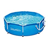 Summer Waves P2000830A Active 8ft x 30in Outdoor Round Frame Above Ground Swimming Pool Set with Filter Pump and Type D Filter Cartridge, Blue