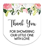 Baby Shower Hand Sanitizer Favor Stickers - Set of 60 Labels (Pink Floral)